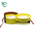 new arrival three layers round chocolate candy packaging boxes with paper inner tray ribbon